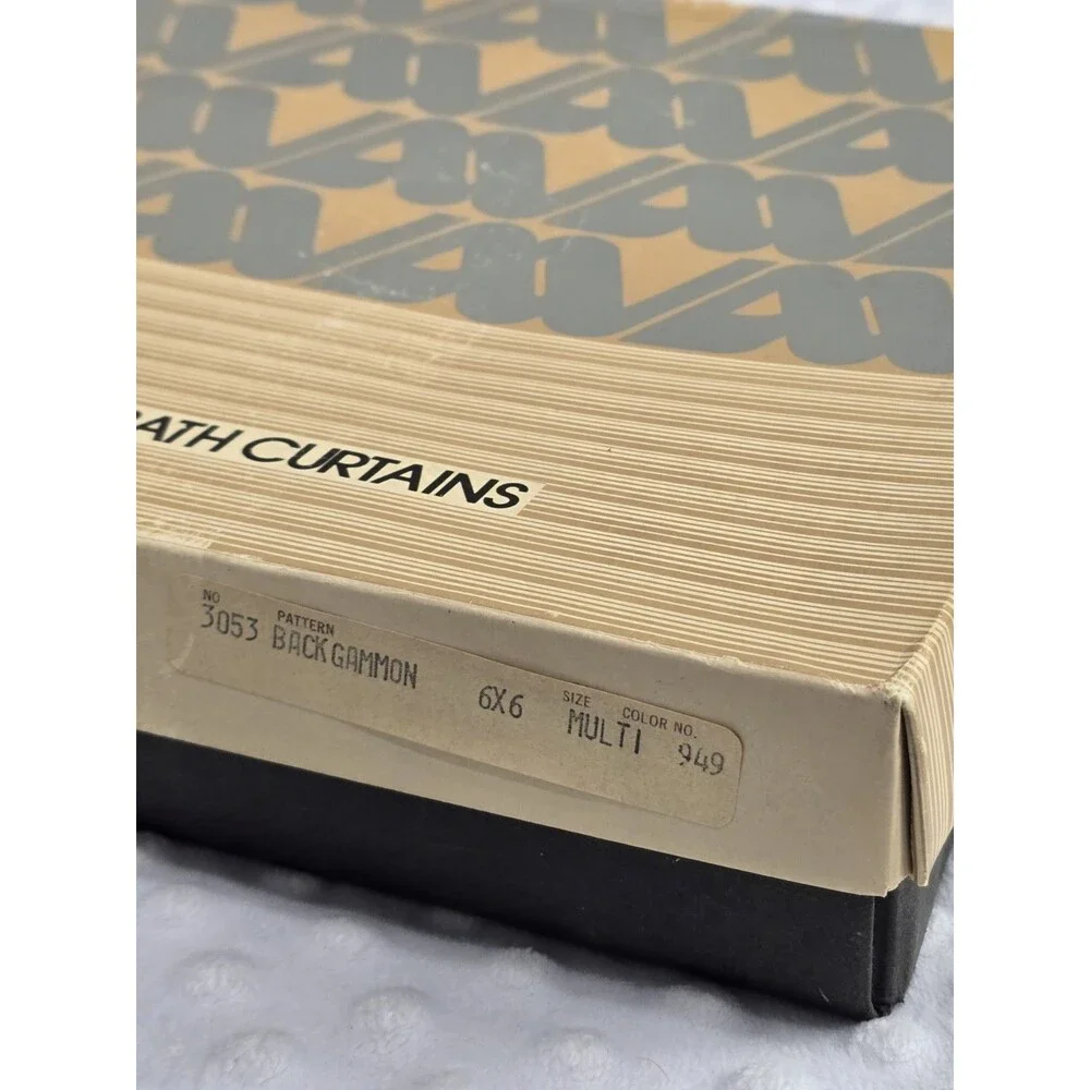 Vintage Shower Curtain New Backgammon USA Made Come Play With Me Original Box